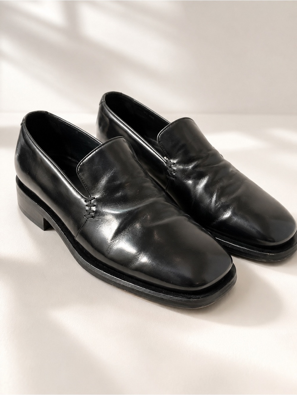 Donna Karan New York Black Leather Slip-On Loafers Men’s Size 9 Made in Italy